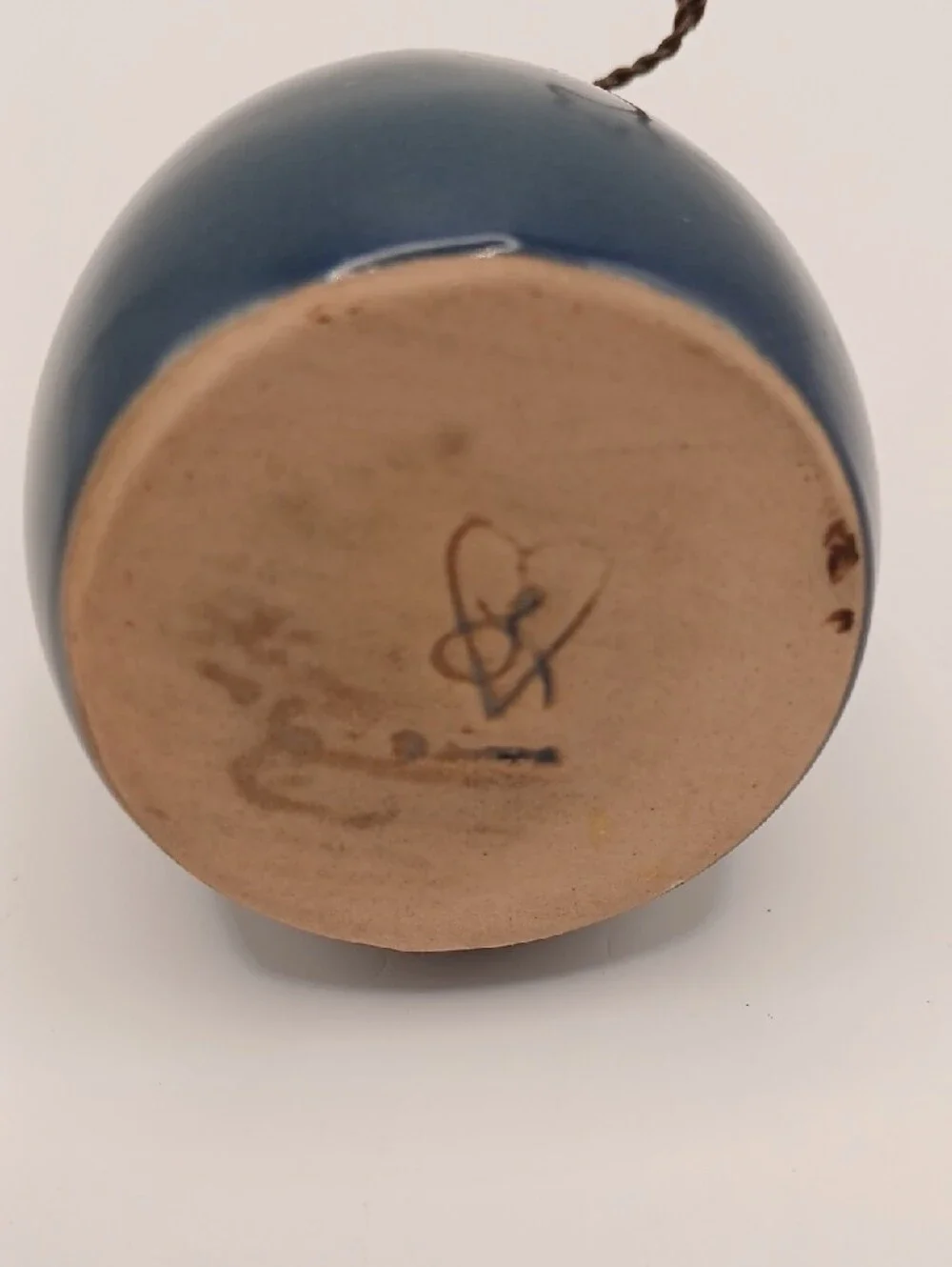 Honey & Me Small Blue Ceramic Vase with Wire Star